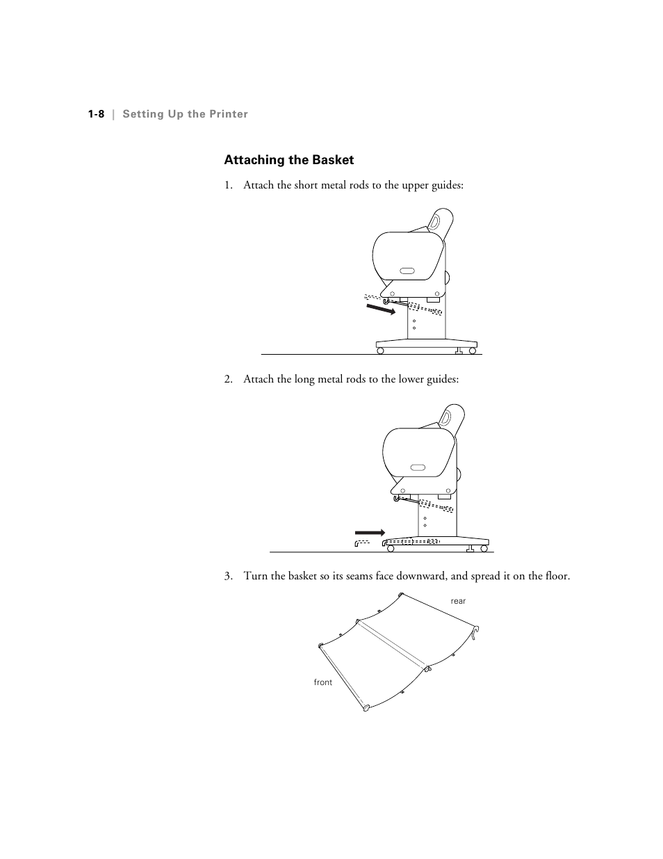 Attaching the basket | Epson 10600 User Manual | Page 23 / 183