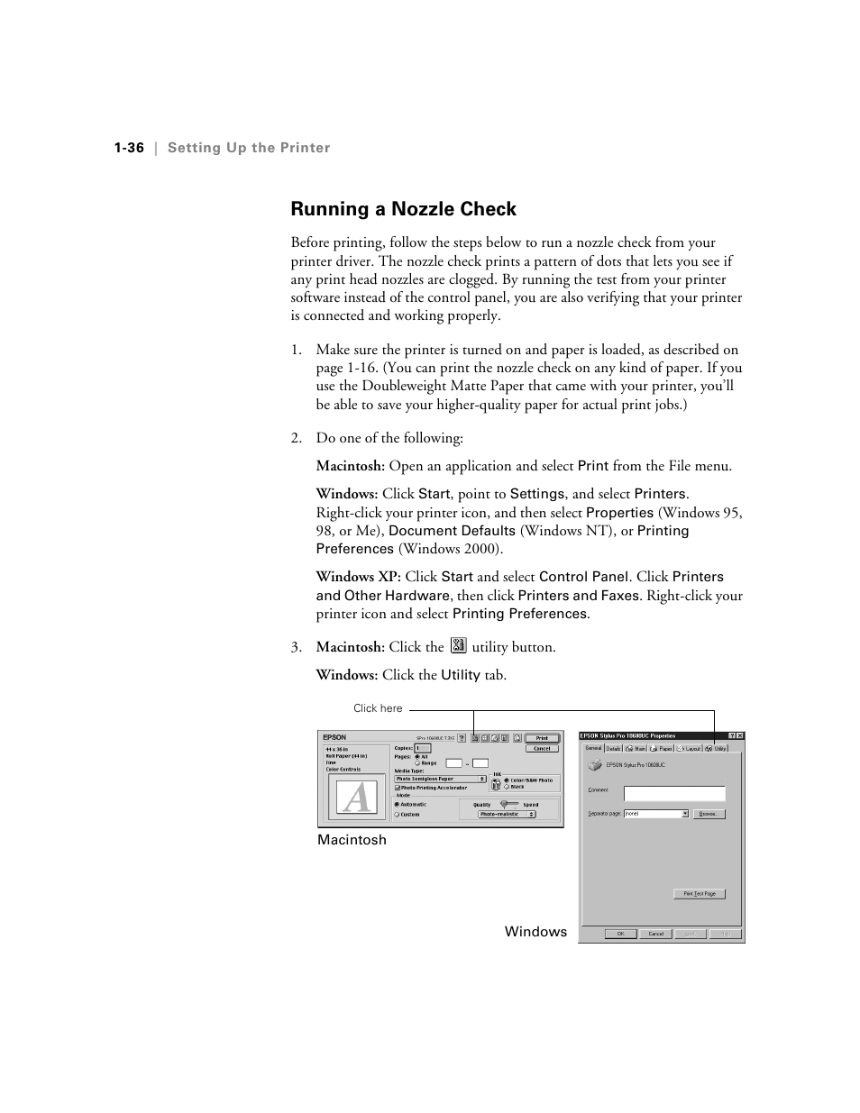 Running a nozzle check | Epson 10600 User Manual | Page 51 / 183