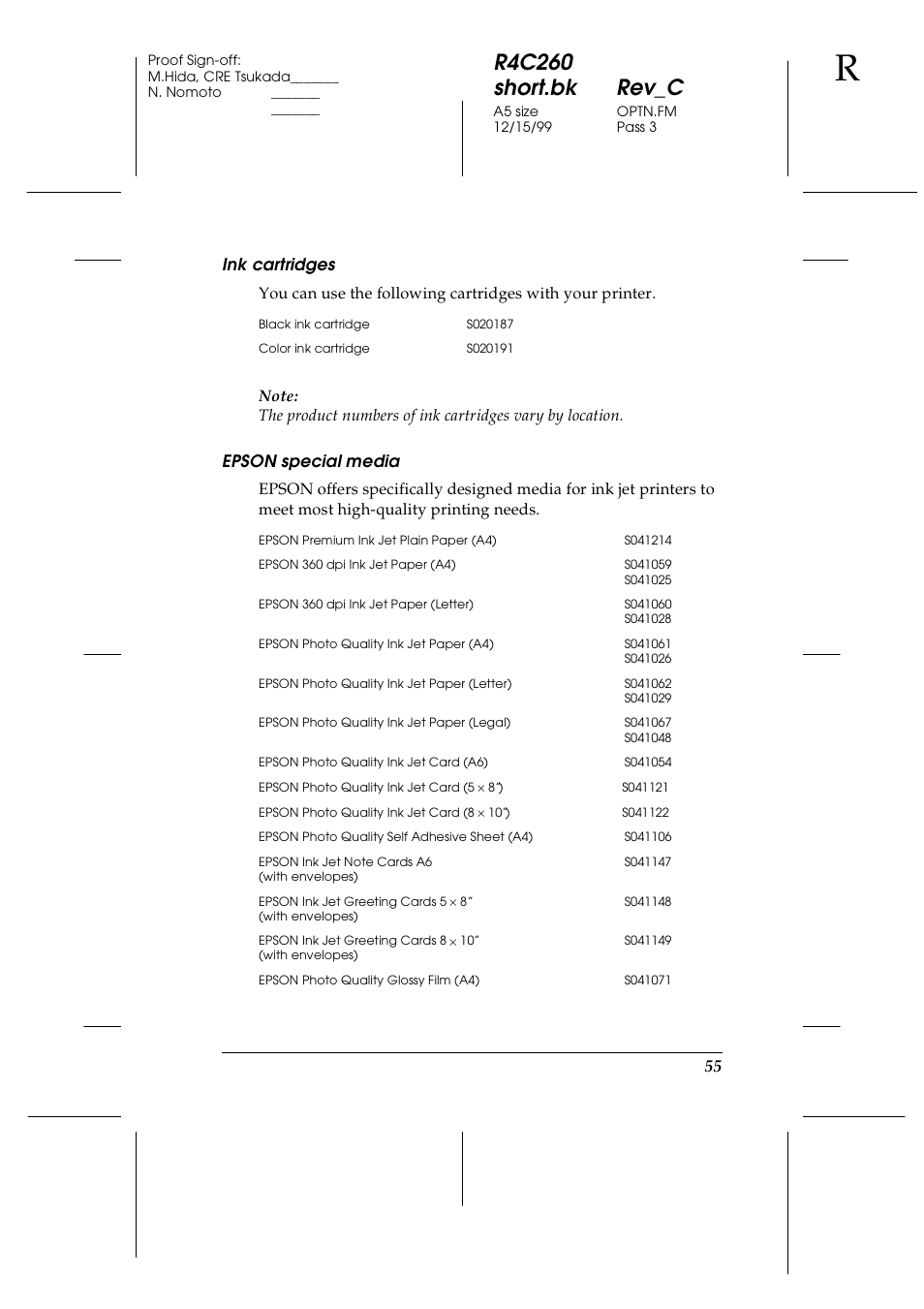 R4c260 short.bk rev_c | Epson 460 User Manual | Page 61 / 64