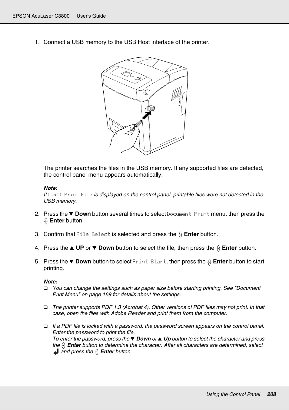 Epson ACULASER C3800 User Manual | Page 208 / 302