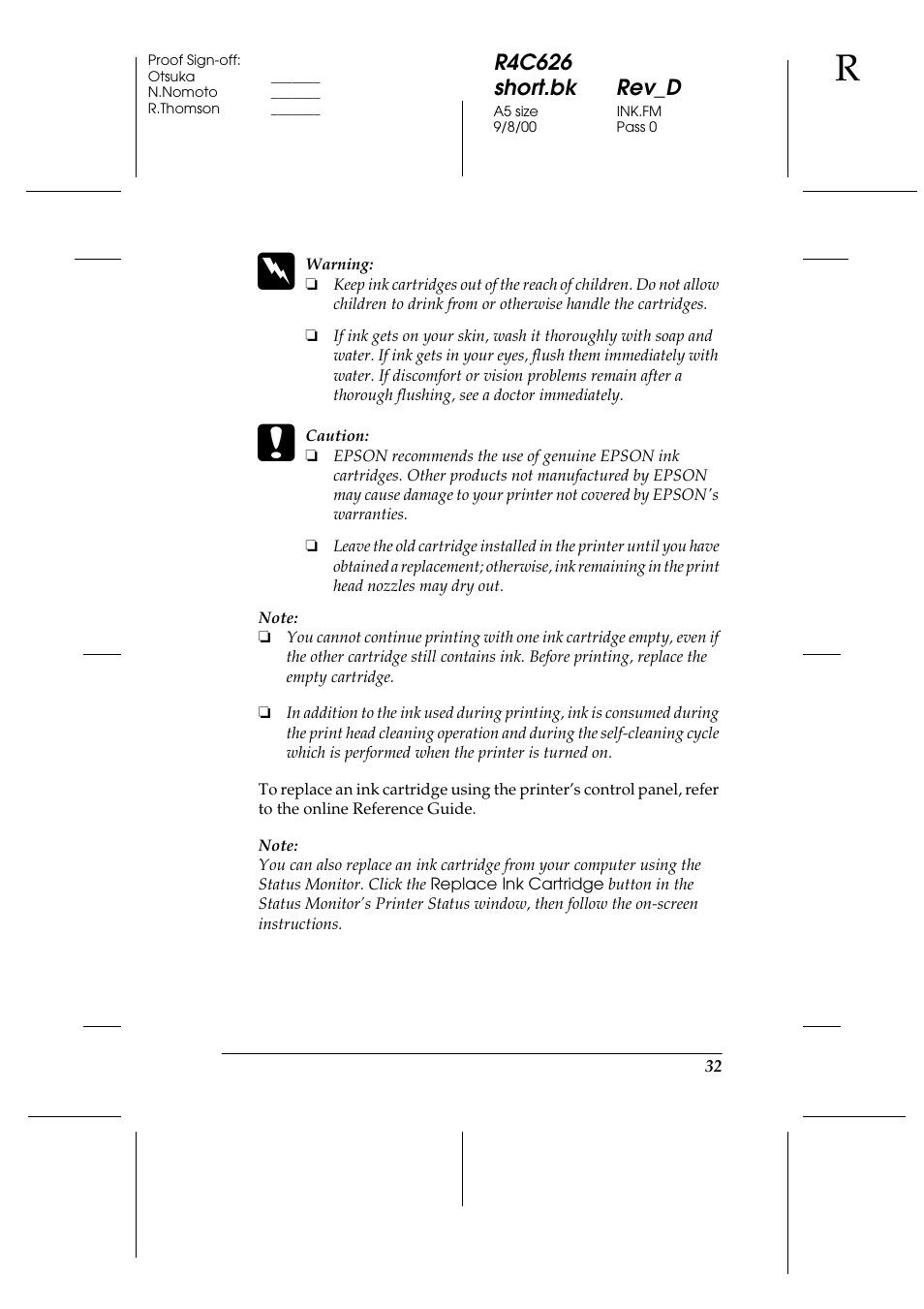 Epson 880 User Manual | Page 37 / 74