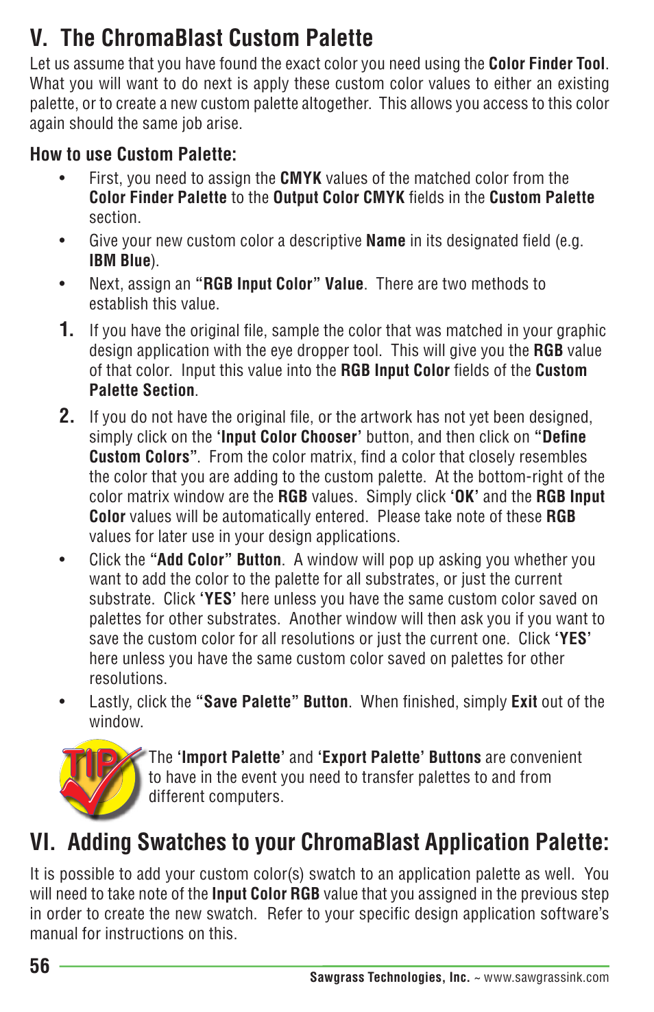 V. the chromablast custom palette | Epson DUALJET HYBRID SYSTEM PRO 4880 User Manual | Page 66 / 72