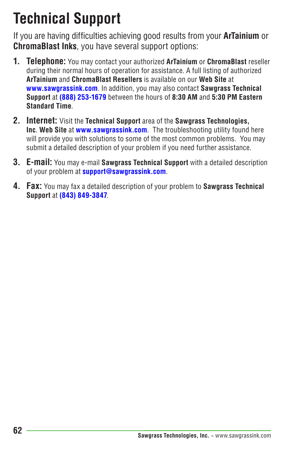 Technical support | Epson DUALJET HYBRID SYSTEM PRO 4880 User Manual | Page 72 / 72