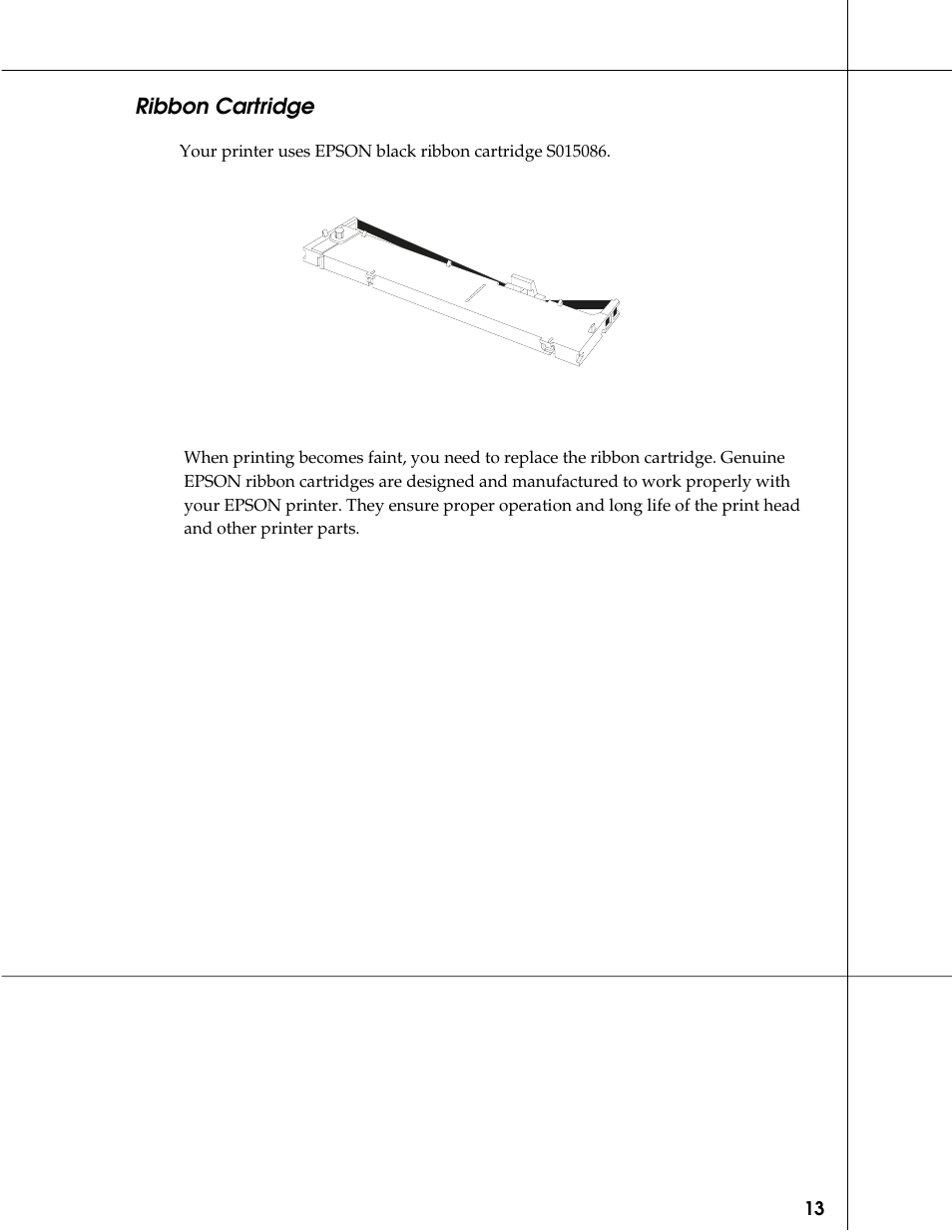 Ribbon cartridge | Epson 9-Pin Dot Matrix Printer FX-2180 User Manual | Page 13 / 16