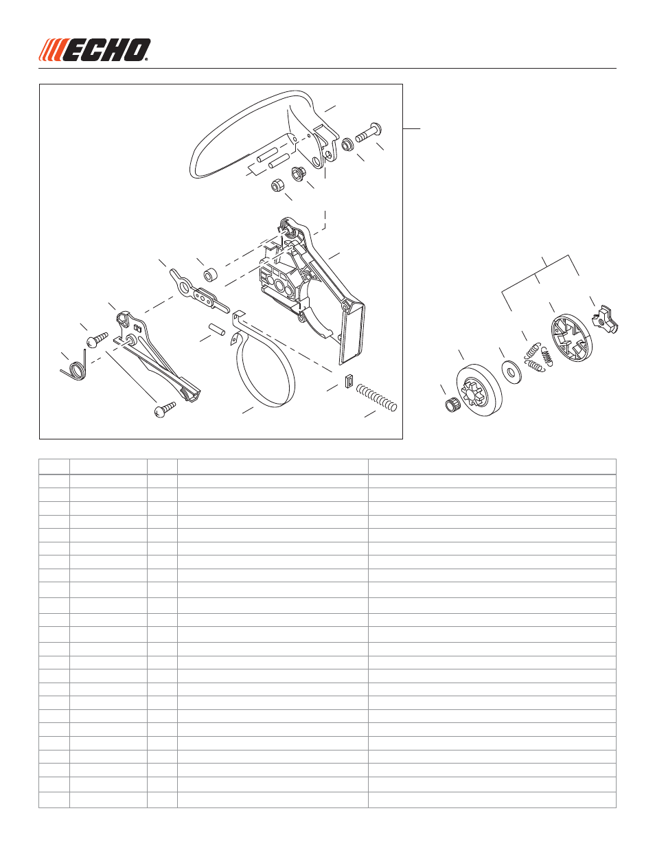 Chain brake, clutch, Freno de cadena, embrague, Cs-271t | Echo MOTOSIERRA CS-271T User Manual | Page 11 / 13