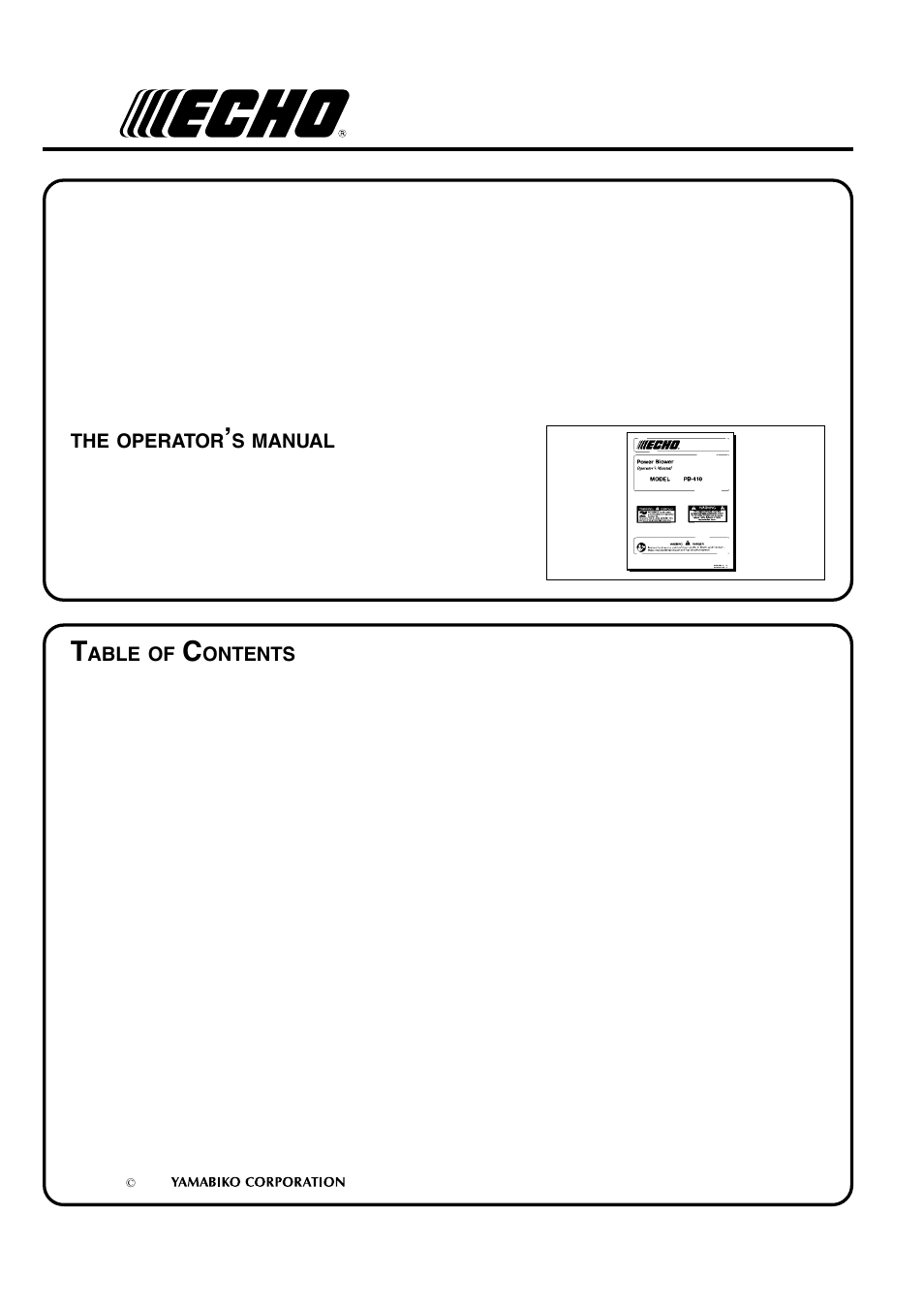 Echo PB-410 User Manual | Page 2 / 28