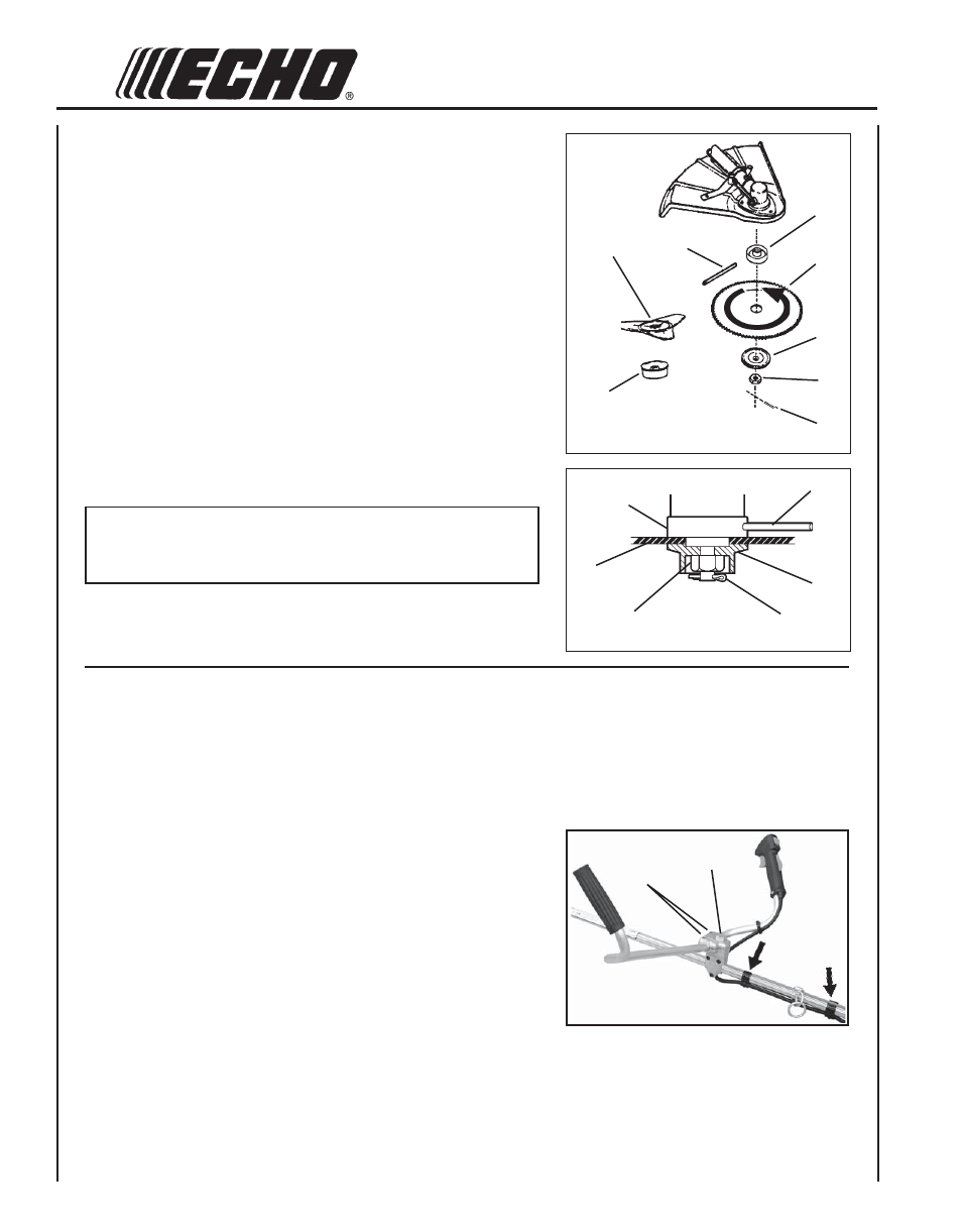 Install blade | Echo SRM-210U User Manual | Page 14 / 32