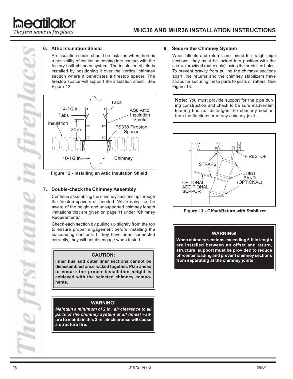 Mhc36 and mhr36 installation instructions | Heart & Home Collectables MHR36 User Manual | Page 16 / 28