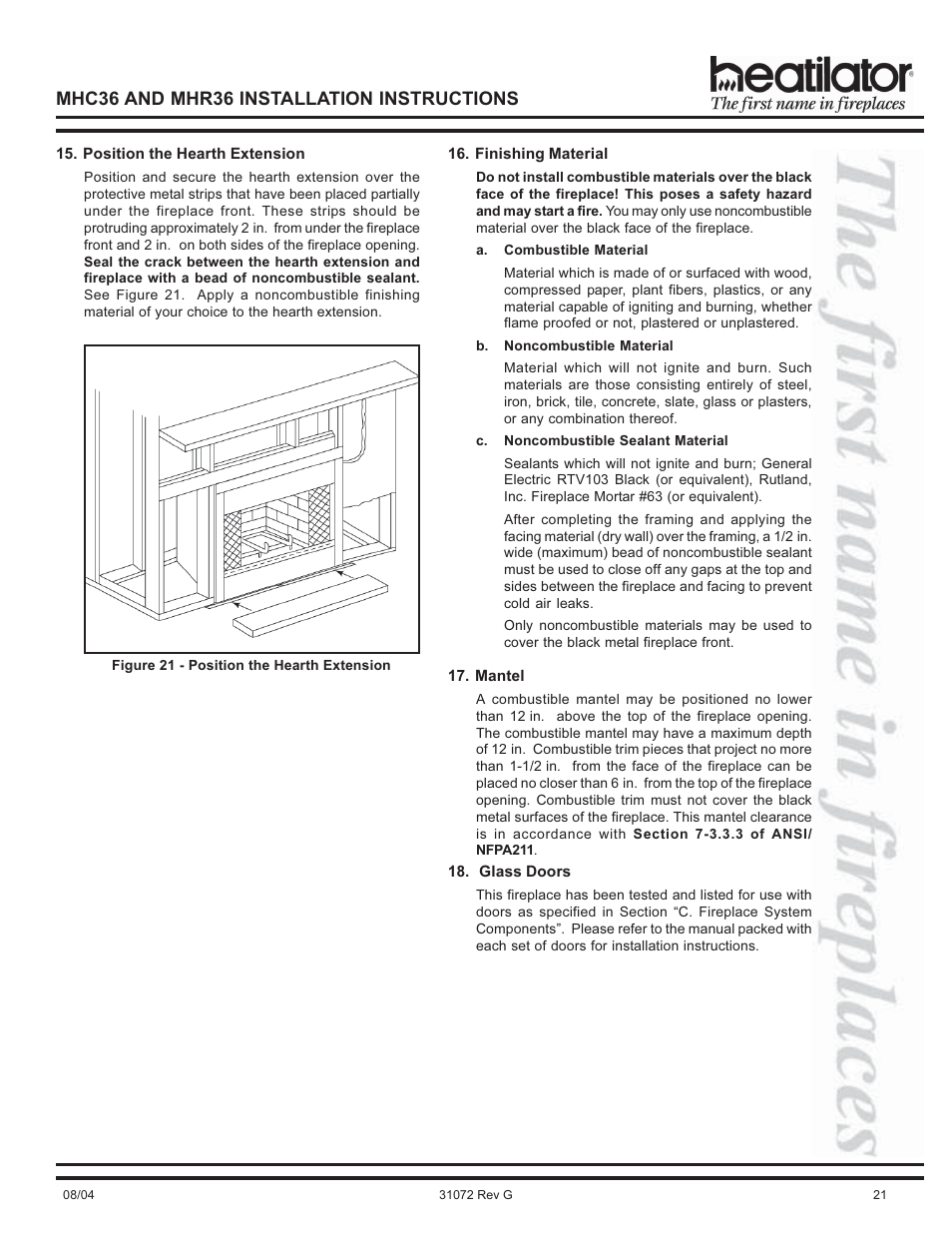 Mhc36 and mhr36 installation instructions | Heart & Home Collectables MHR36 User Manual | Page 21 / 28