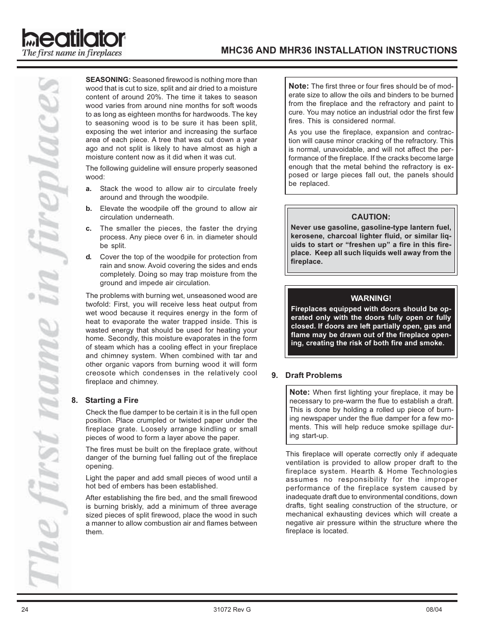 Mhc36 and mhr36 installation instructions | Heart & Home Collectables MHR36 User Manual | Page 24 / 28