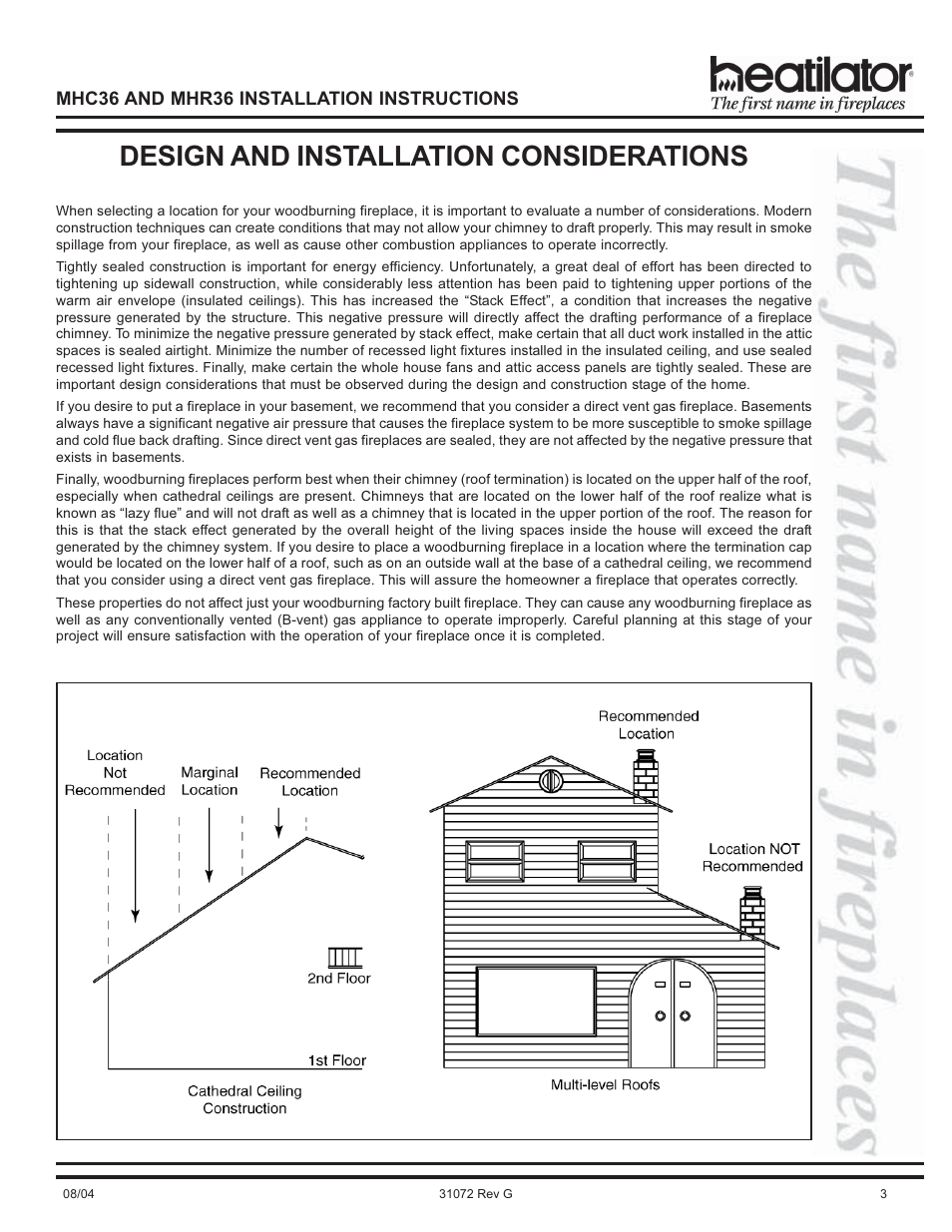 Design and installation considerations | Heart & Home Collectables MHR36 User Manual | Page 3 / 28