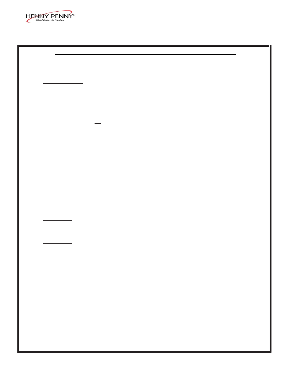 Limited warranty for henny penny equipment | Henny Penny BLAST CHILLER/FREEZER BCC/BCR-175 User Manual | Page 17 / 21
