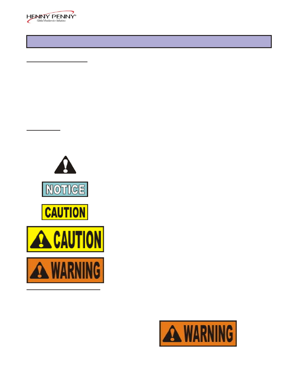 Section 1 | Henny Penny BLAST CHILLER/FREEZER BCC/BCR-175 User Manual | Page 5 / 21