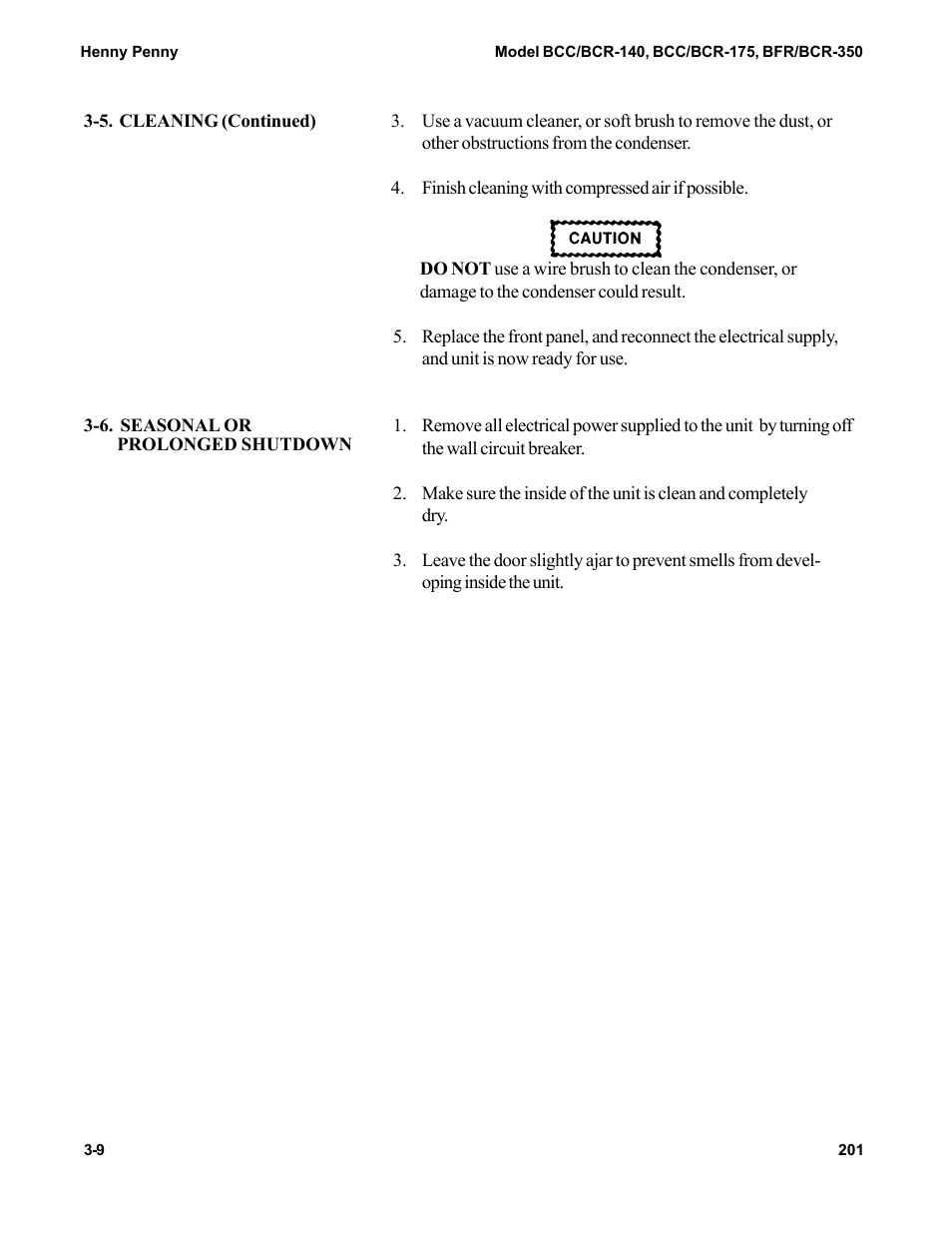 Henny Penny BCC/BCR-140 User Manual | Page 19 / 39