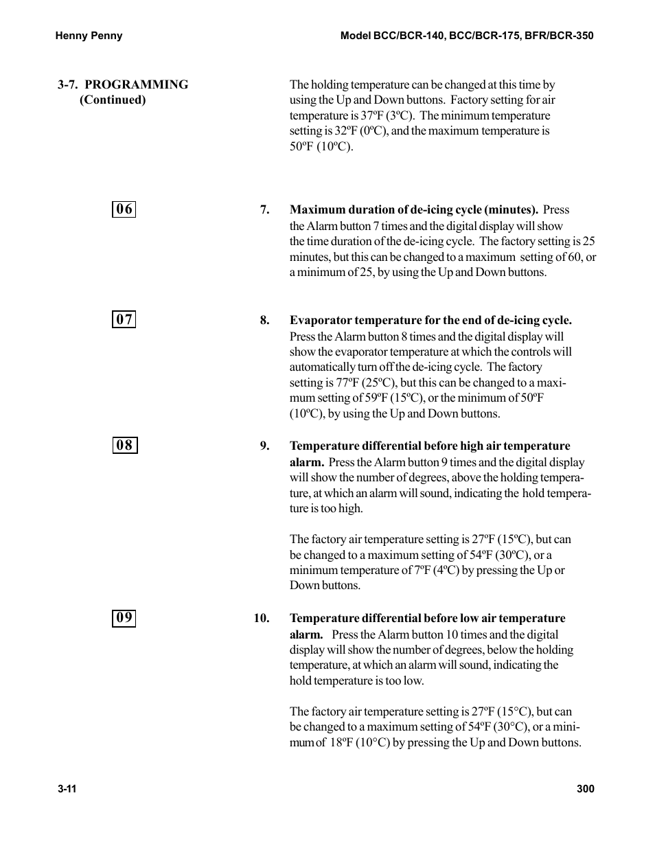 Henny Penny BCC/BCR-140 User Manual | Page 21 / 39