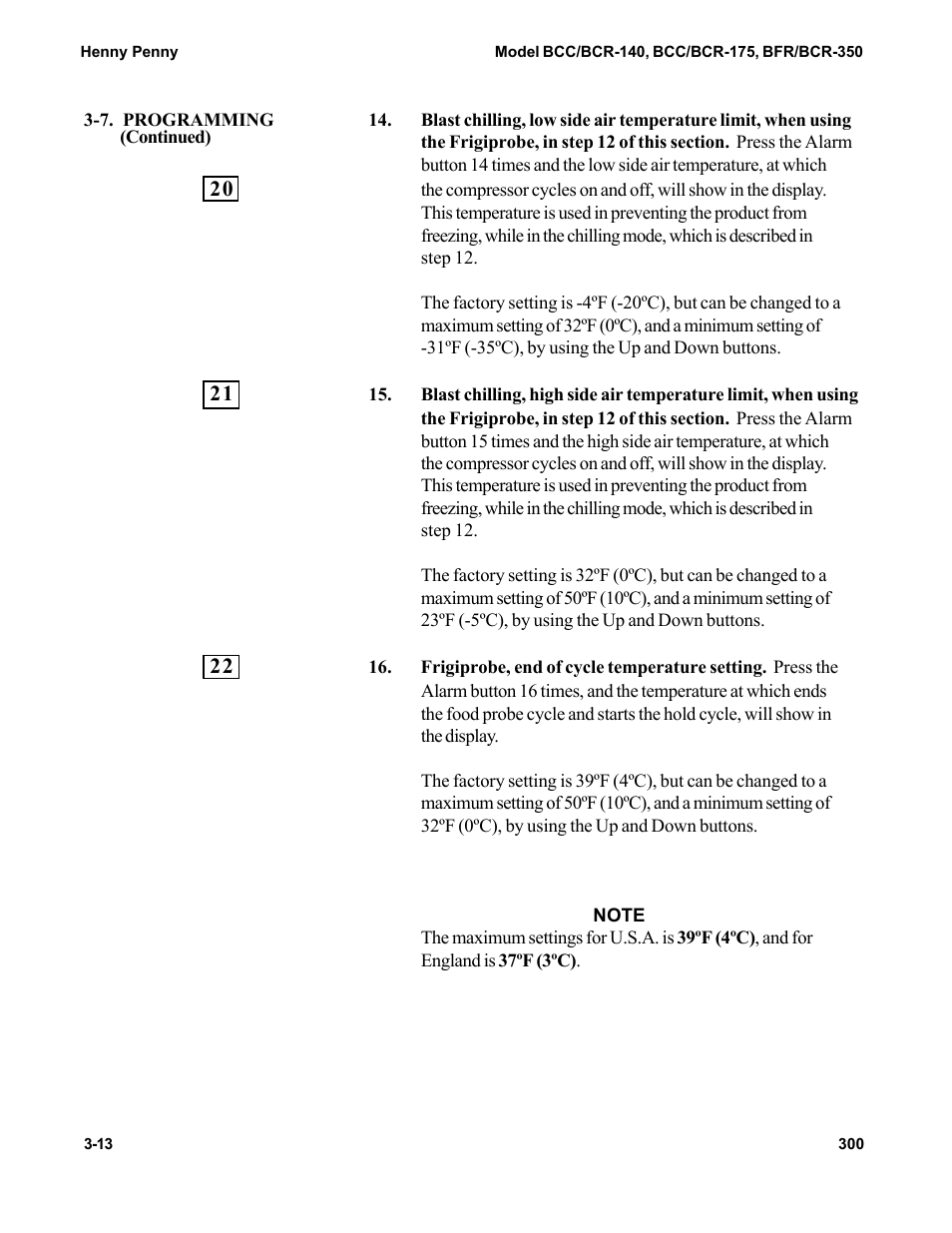 Henny Penny BCC/BCR-140 User Manual | Page 23 / 39