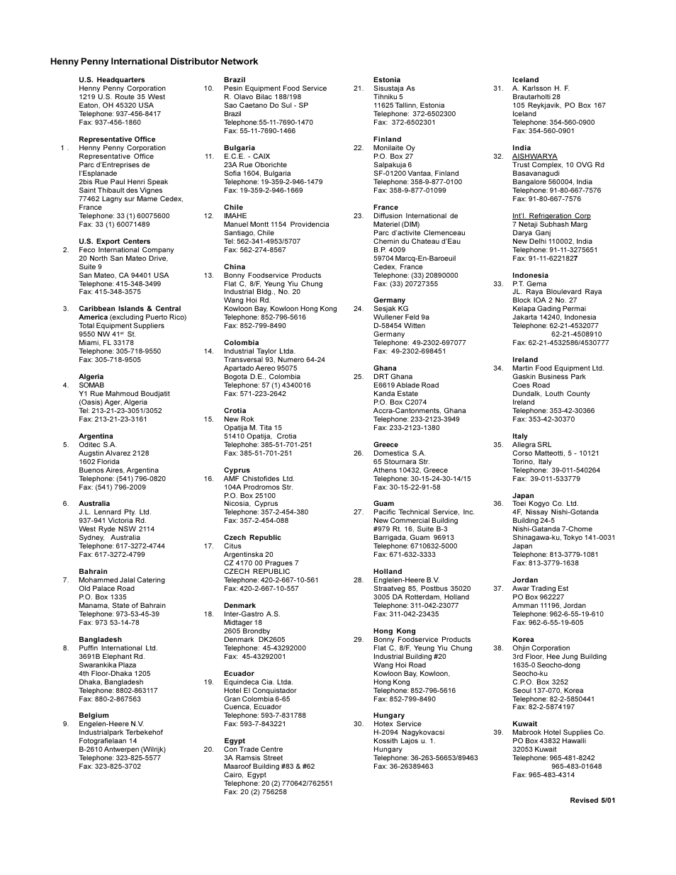 Henny Penny BCC/BCR-140 User Manual | Page 38 / 39