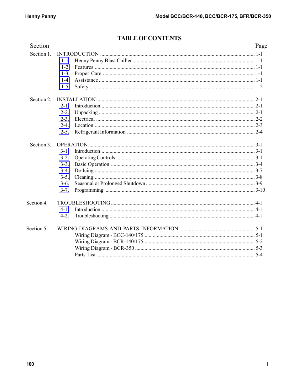 Henny Penny BCC/BCR-140 User Manual | Page 4 / 39