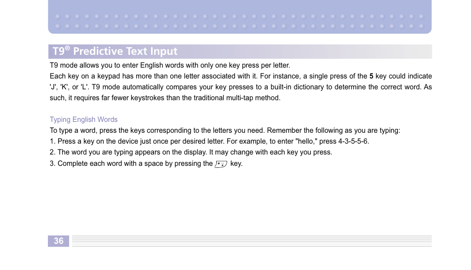 Predictive text input | Helio Kick Flip User Manual | Page 36 / 154