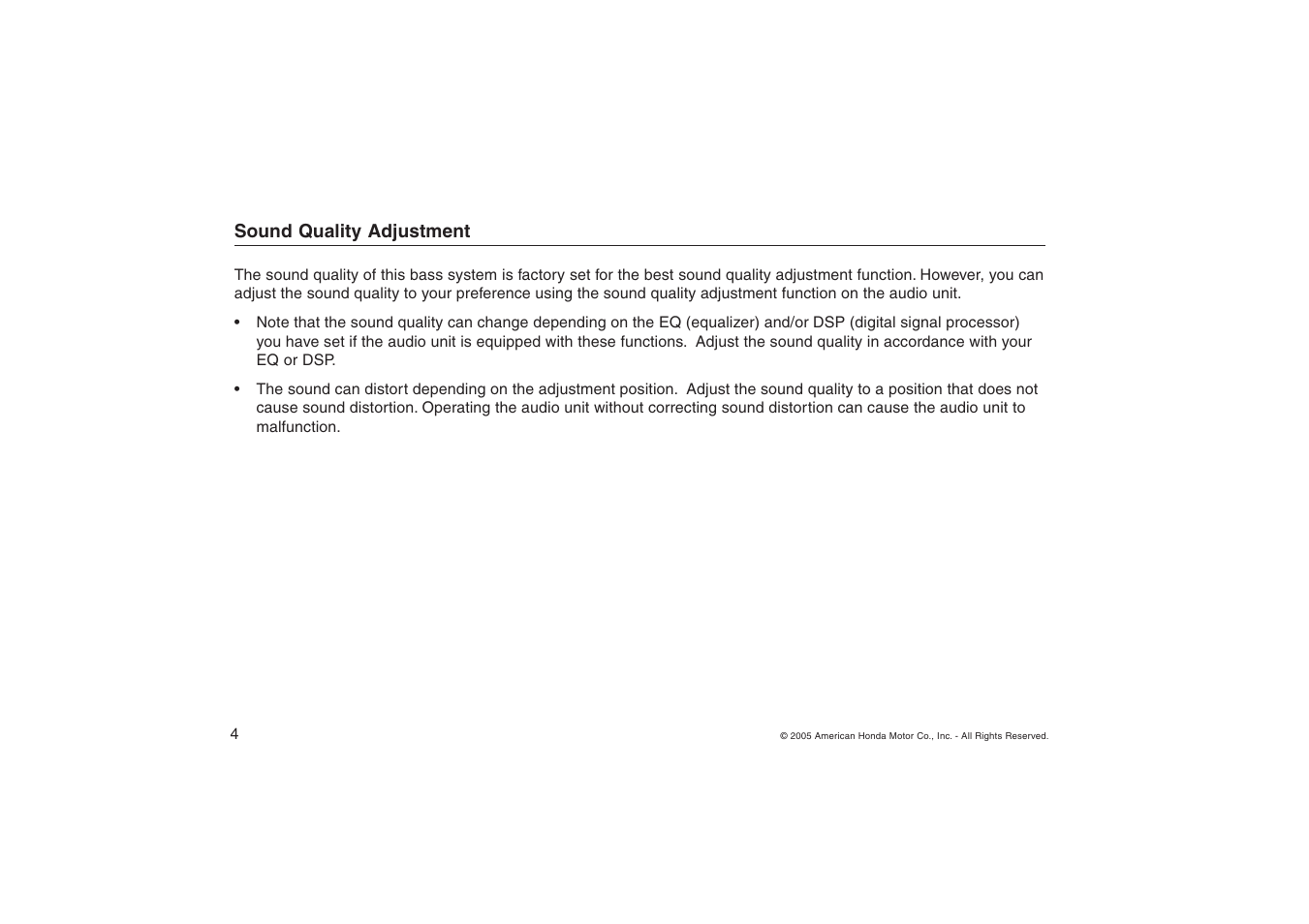 HONDA Bass Speaker System 08B54-SNA-1000-81 User Manual | Page 4 / 7