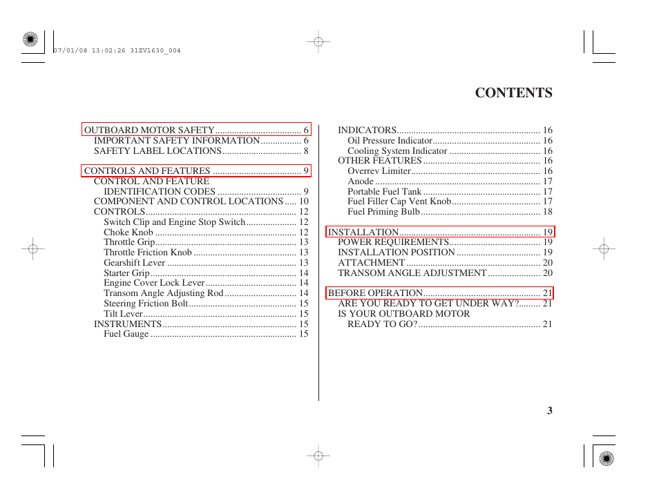 HONDA Outboard Motor BF5A User Manual | Page 5 / 95