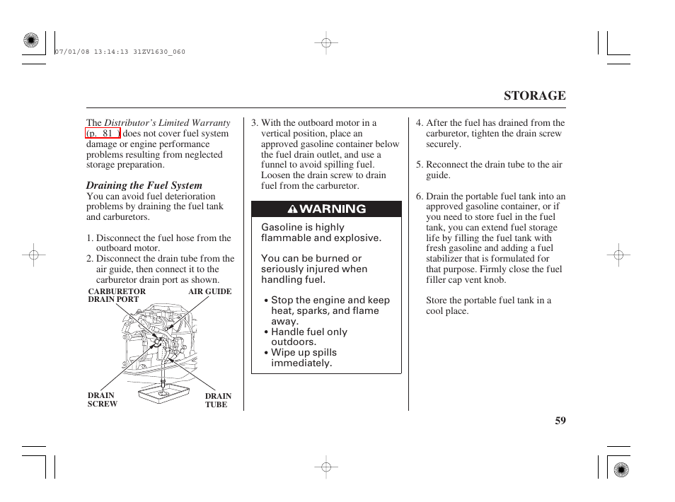 HONDA Outboard Motor BF5A User Manual | Page 61 / 95