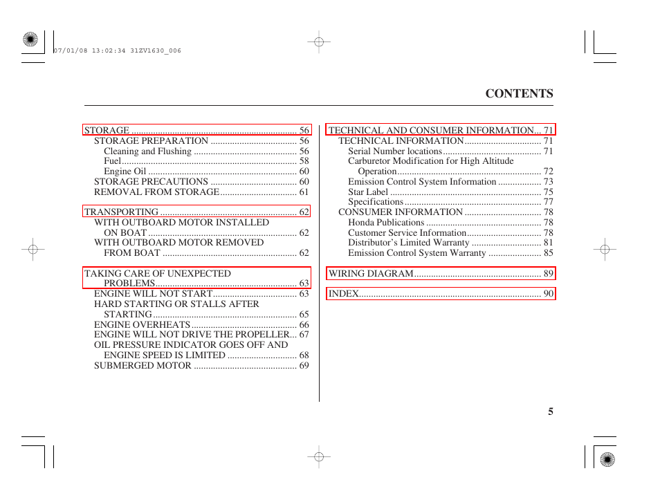 HONDA Outboard Motor BF5A User Manual | Page 7 / 95