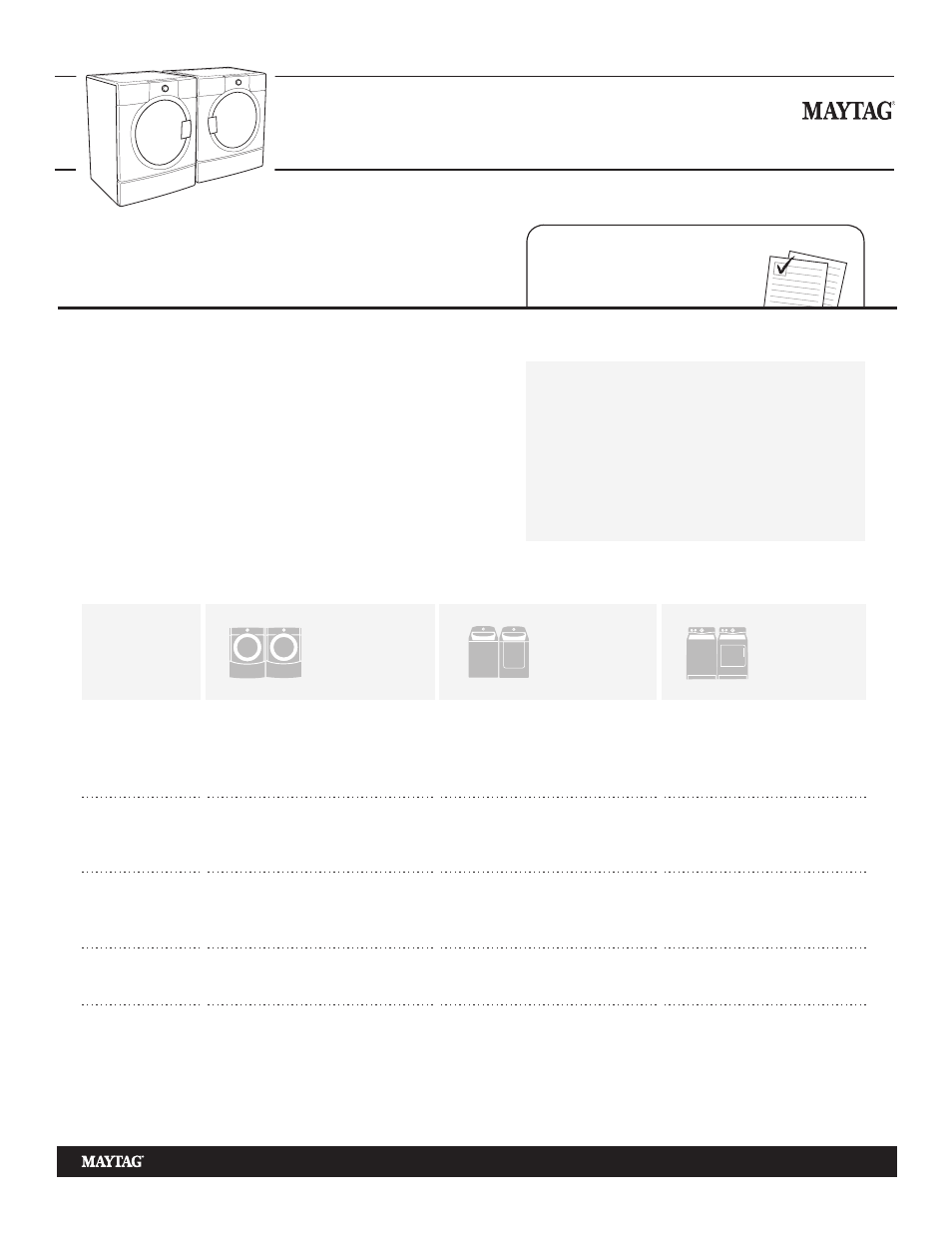 Maytag Washers & Dryers User Manual 3 pages