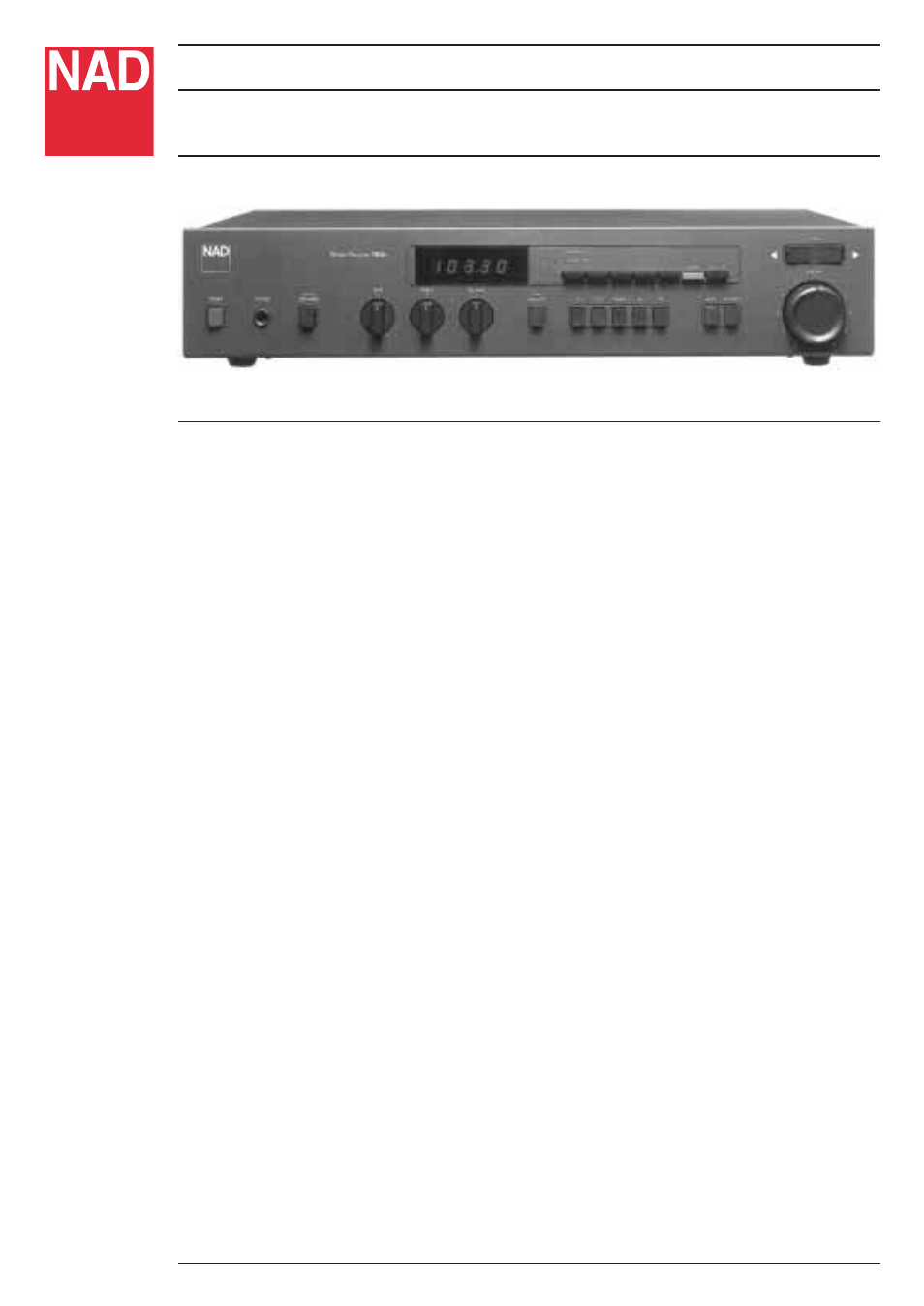 NAD 7020e User Manual | 2 pages