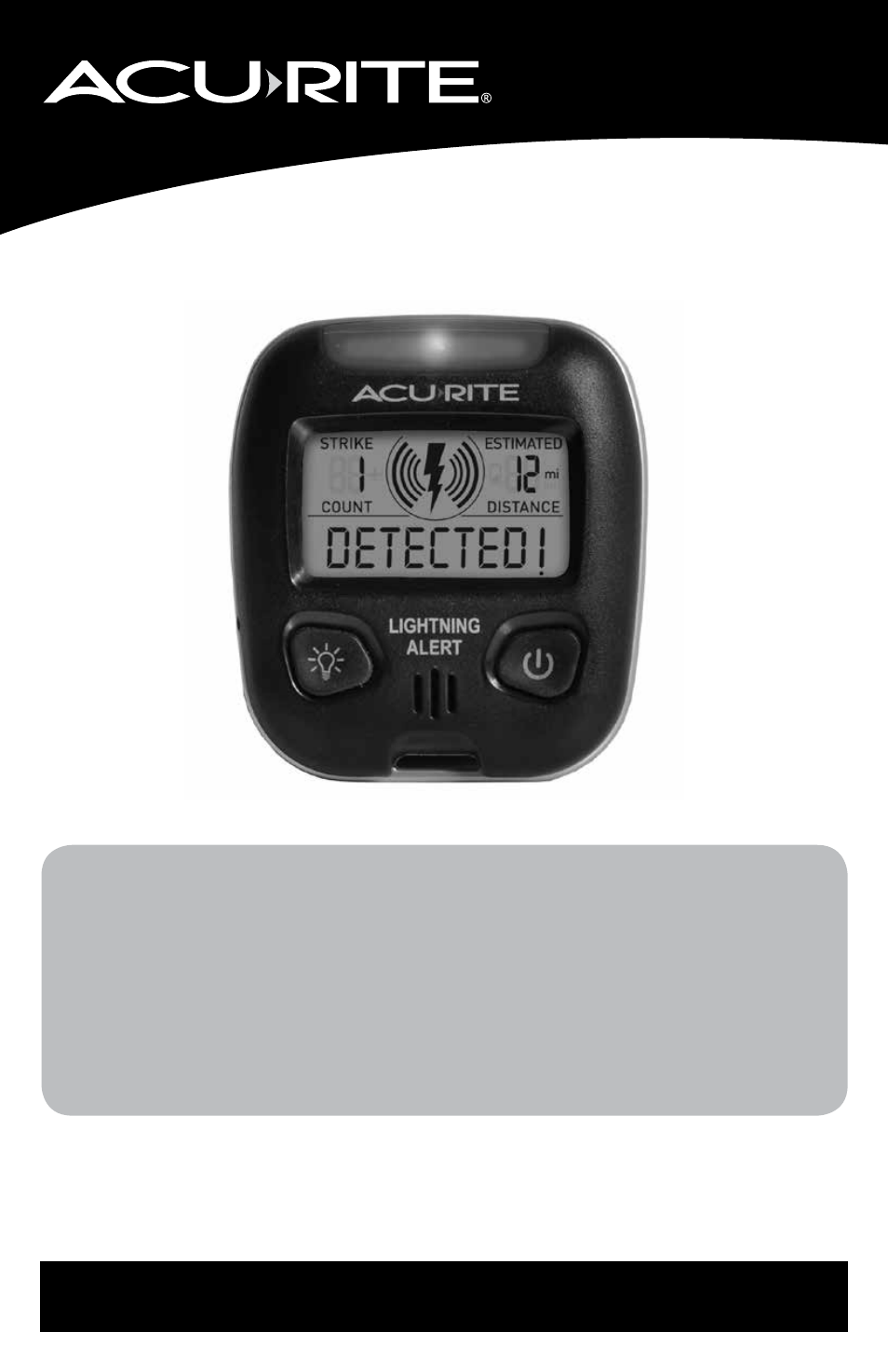 AcuRite 02020 Lightning Detector User Manual 10 pages