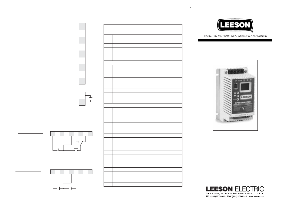 LEESON SM Series Quick Reference Guide User Manual | 2 Pages