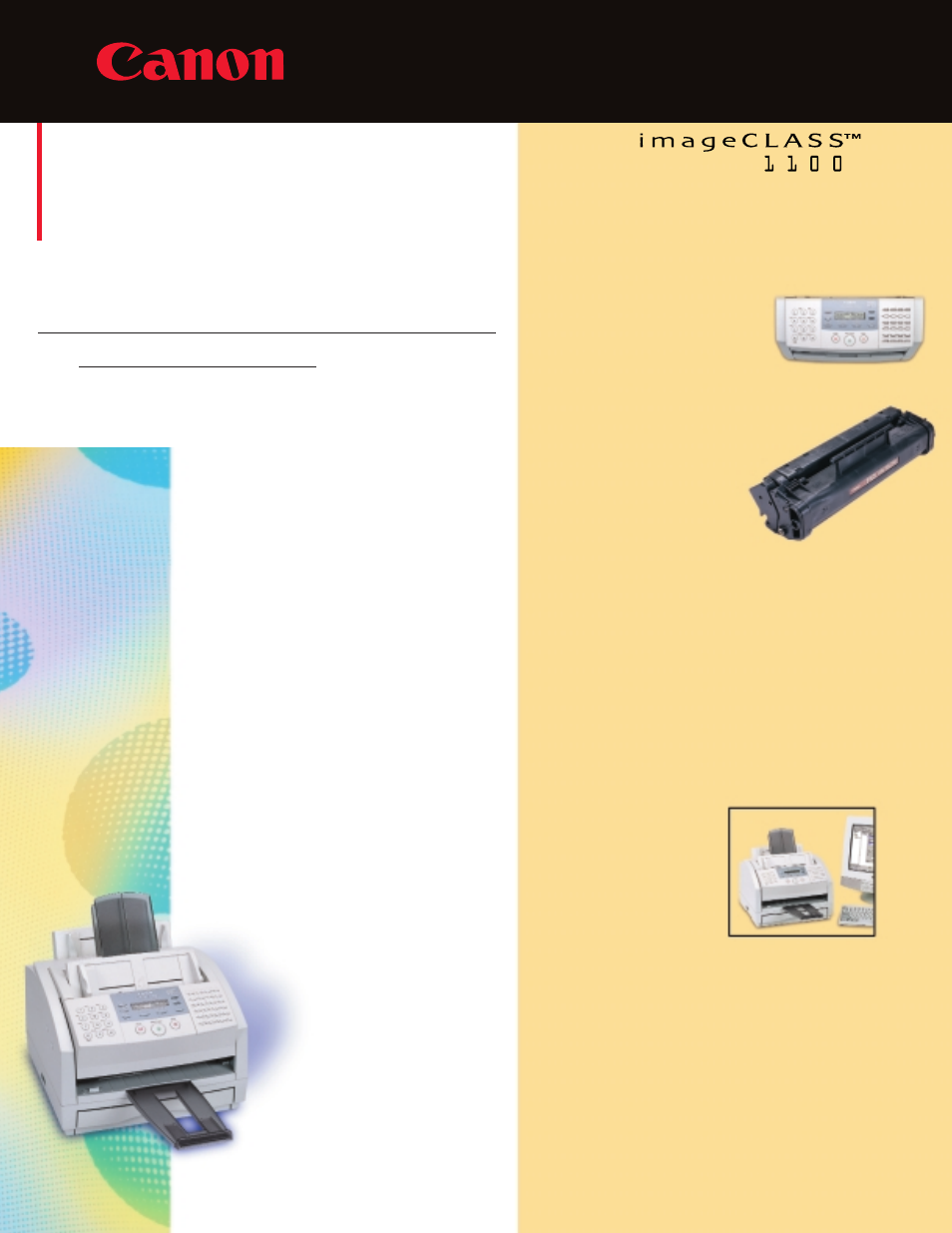 Canon ImageCLASS 1100 User Manual | 2 pages