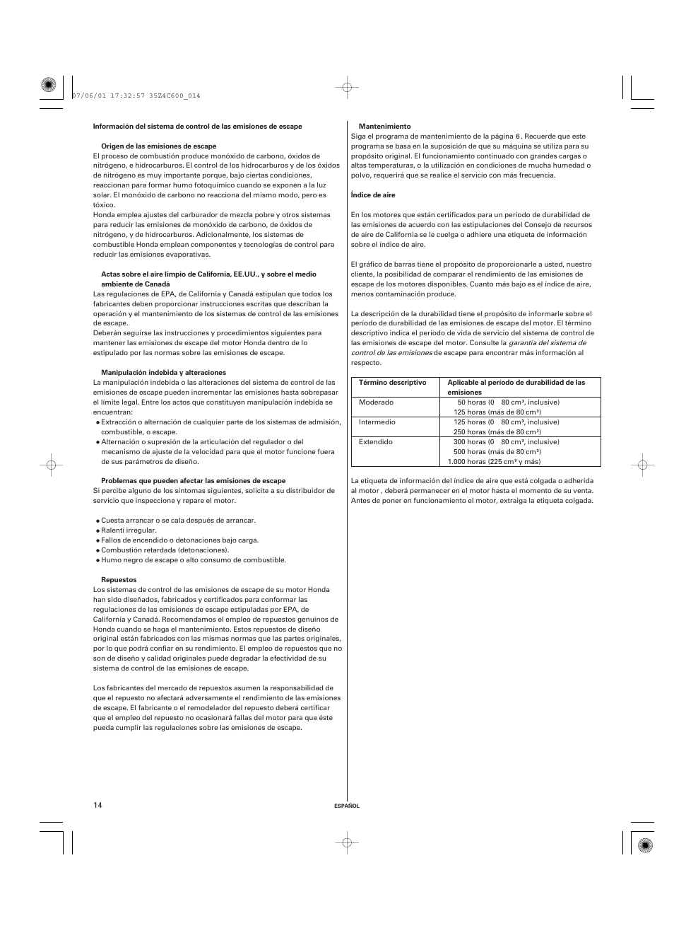 HONDA GXH50 User Manual | Page 46 / 48