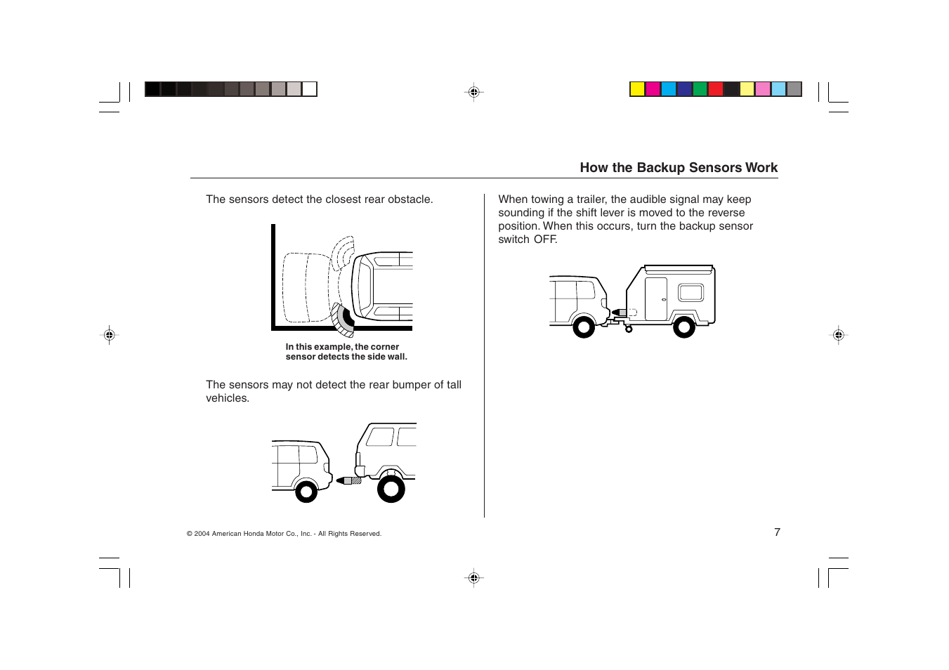 HONDA Backup Sensors 08V67-SHJ-1000-81 User Manual | Page 7 / 16