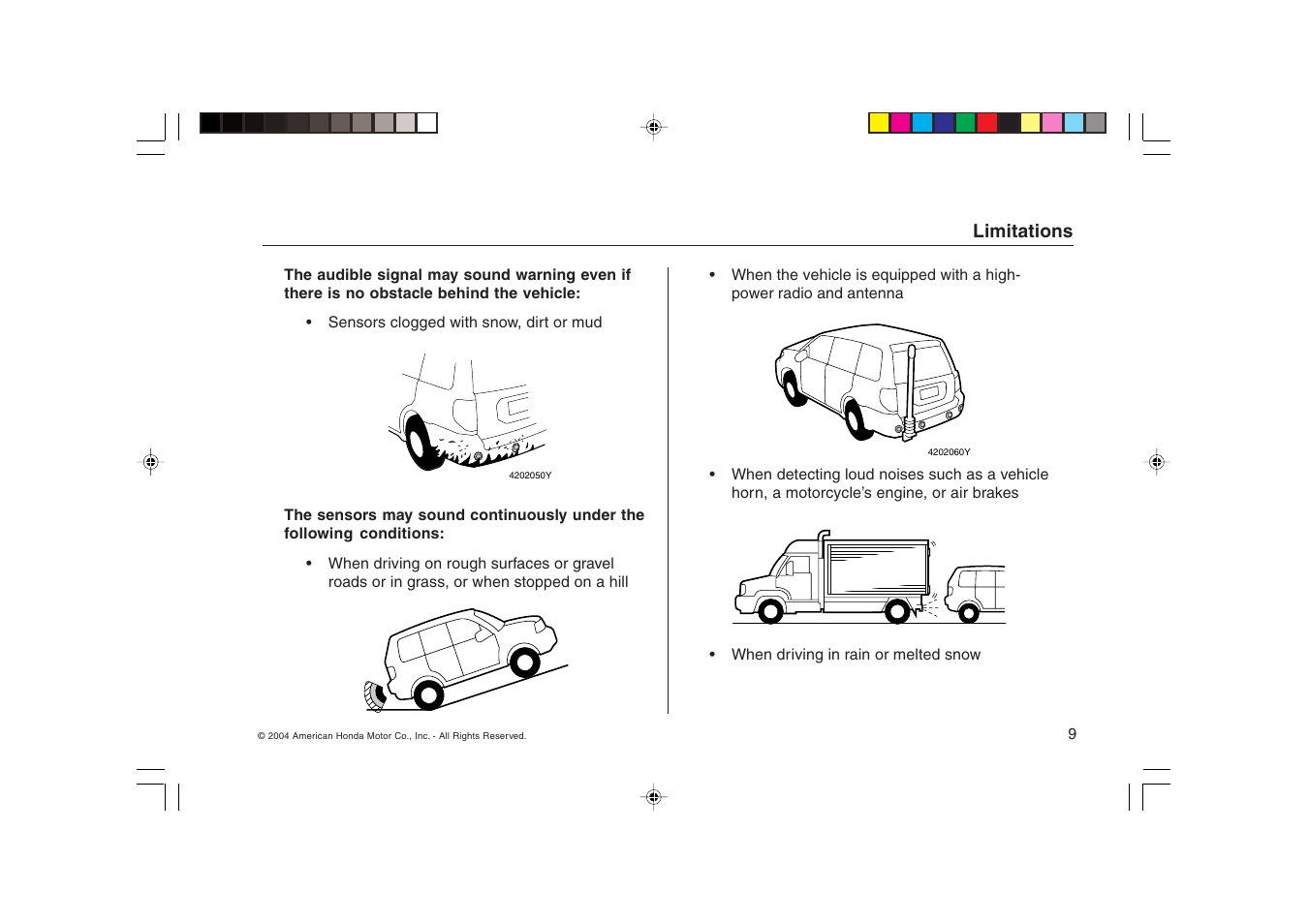 HONDA Backup Sensors 08V67-SHJ-1000-81 User Manual | Page 9 / 16