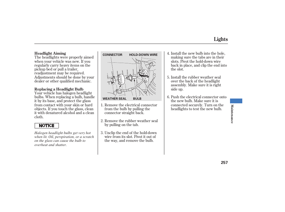 Lights | HONDA 2008 Ridgeline User Manual | Page 263 / 342