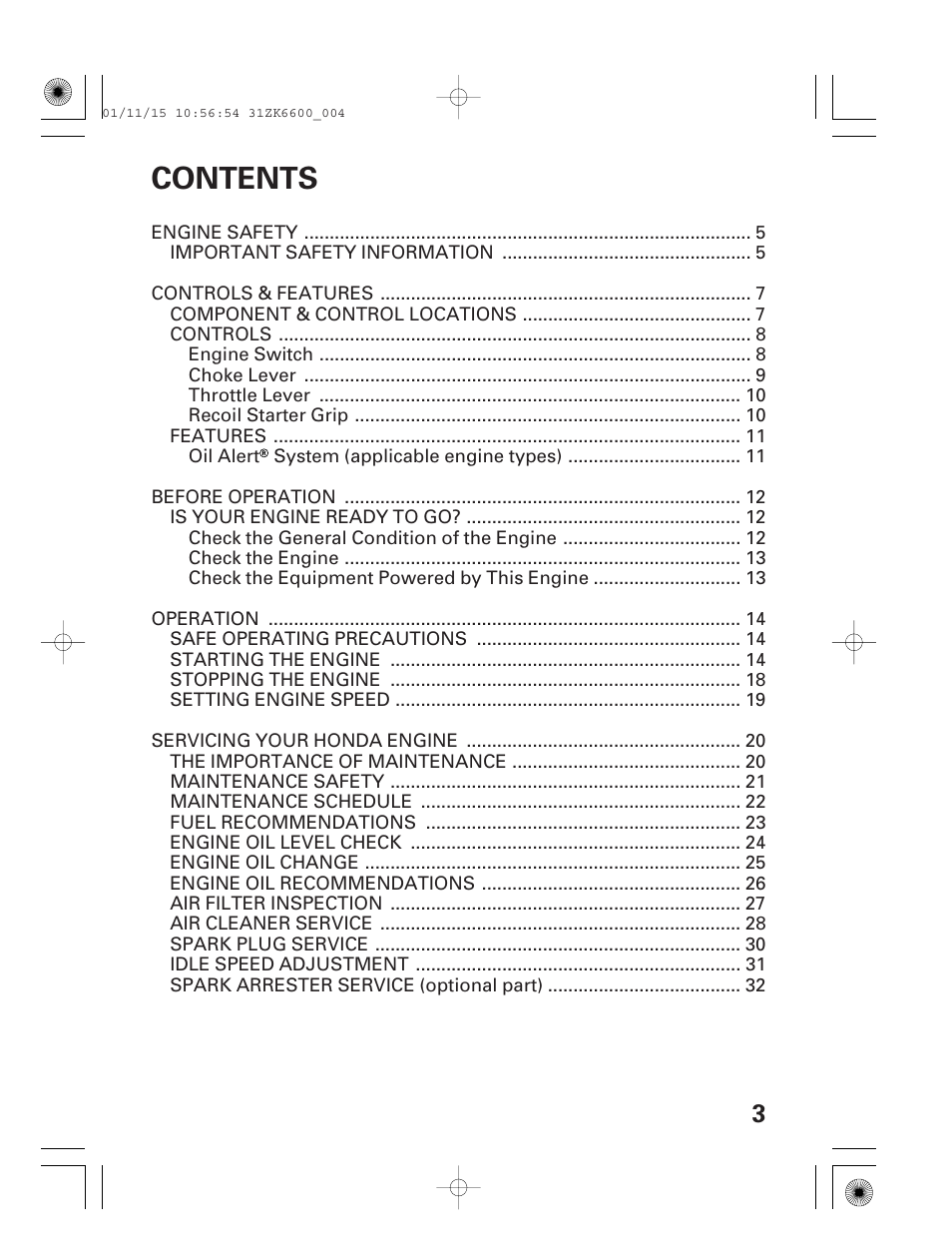 HONDA GX270 User Manual | Page 5 / 52