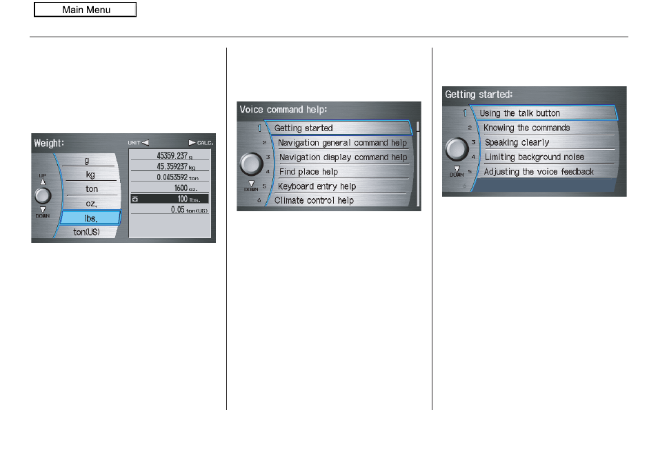 Udio, Appears (see illustration in step, Information features | 2010 pilot | HONDA 2010 Pilot Navigation User Manual | Page 73 / 159