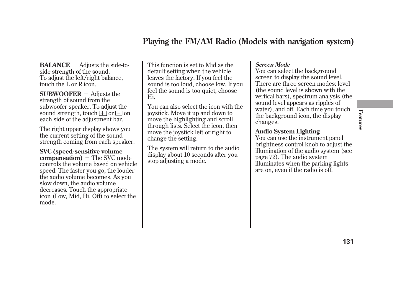 HONDA 2009 Element User Manual | Page 137 / 346