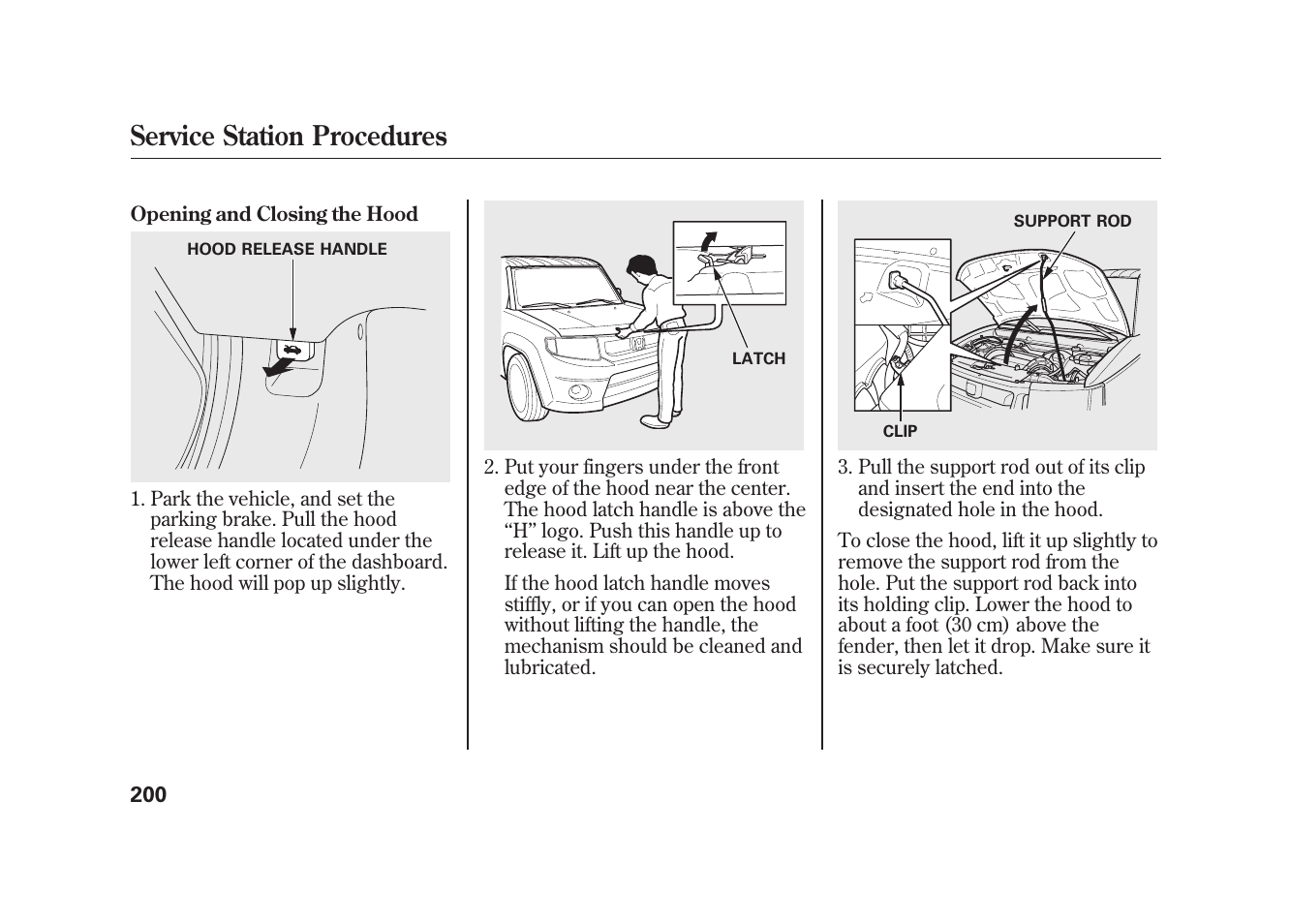 Service station procedures | HONDA 2009 Element User Manual | Page 206 / 346