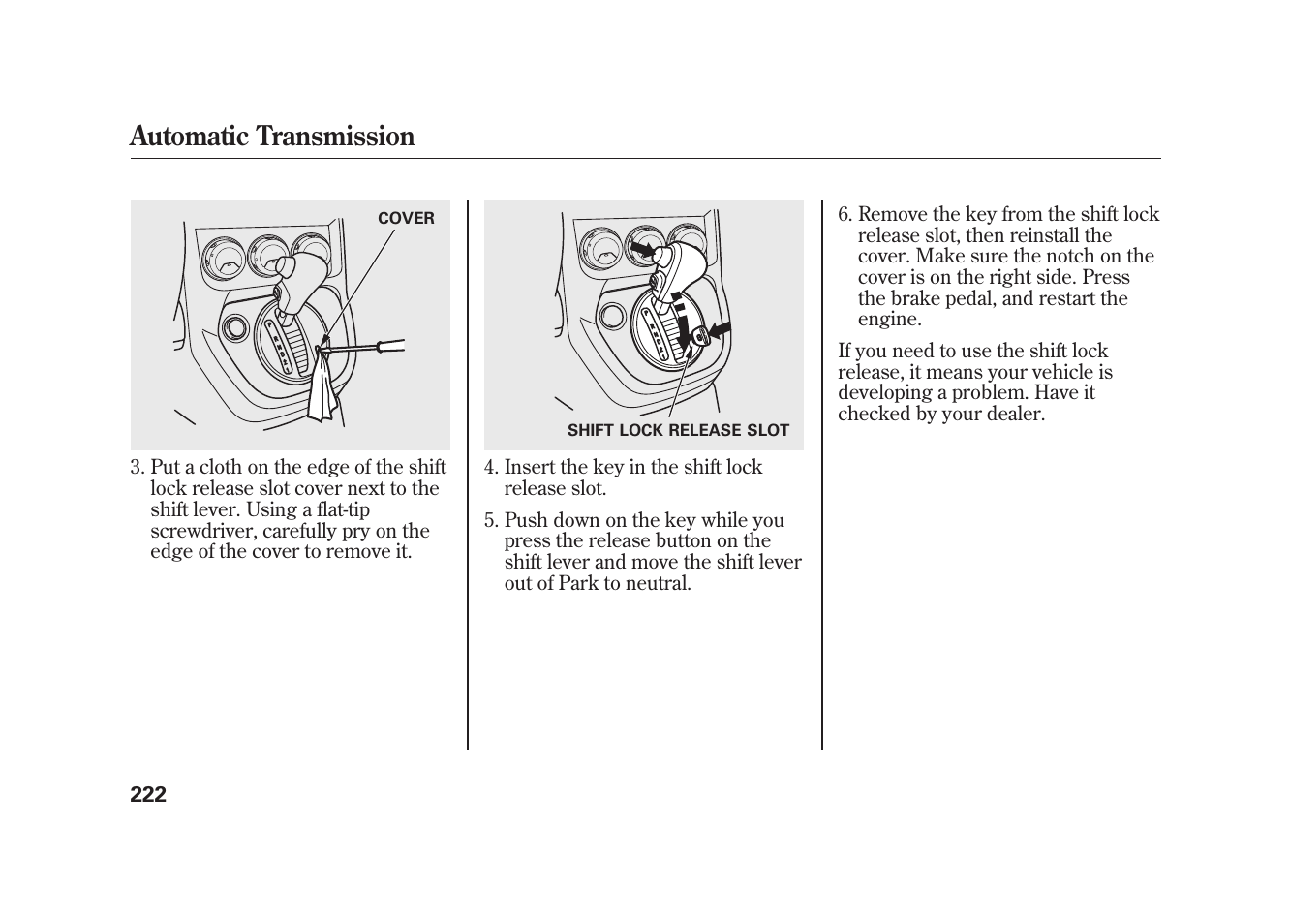 Automatic transmission | HONDA 2009 Element User Manual | Page 228 / 346
