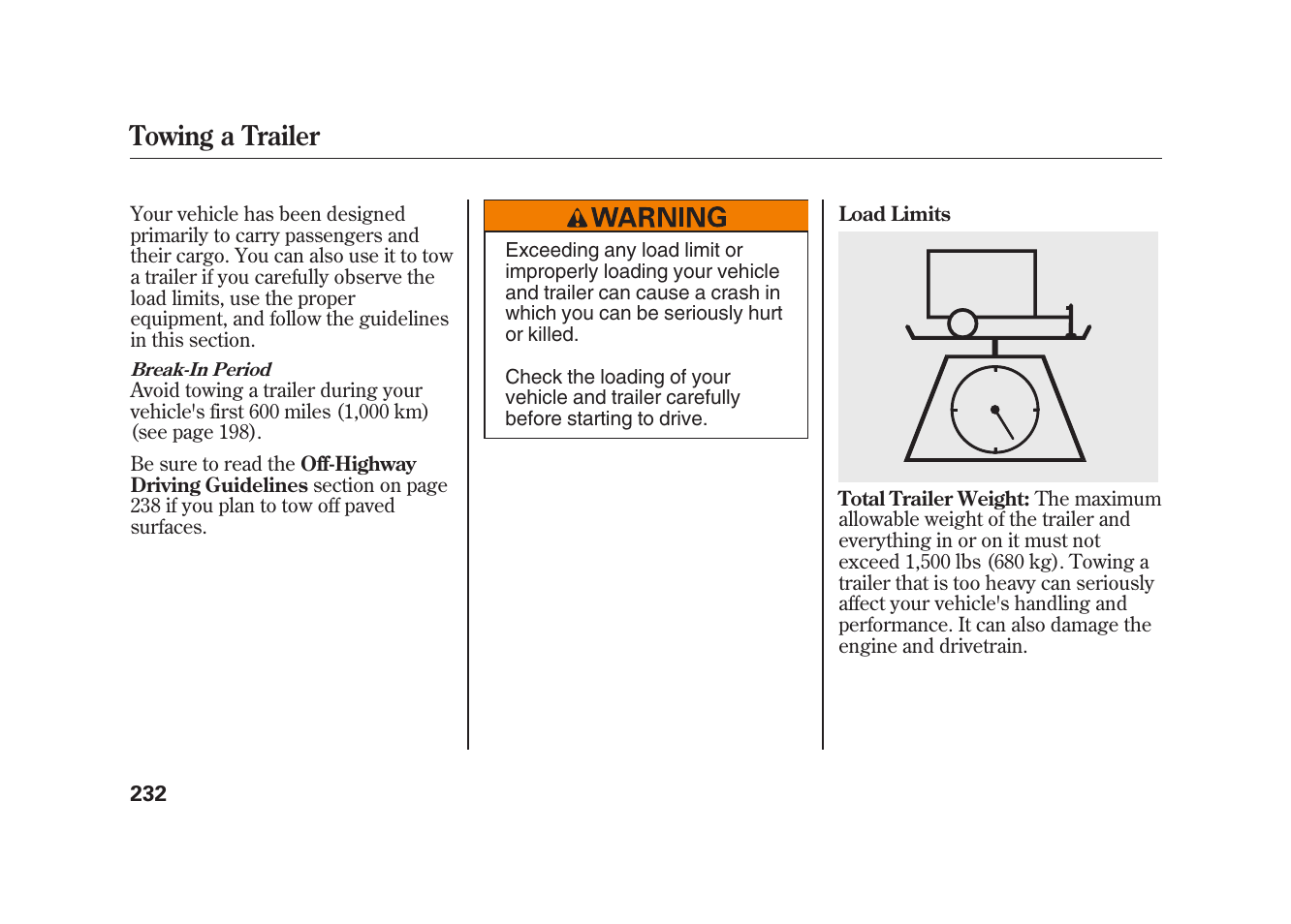 Towing a trailer | HONDA 2009 Element User Manual | Page 238 / 346