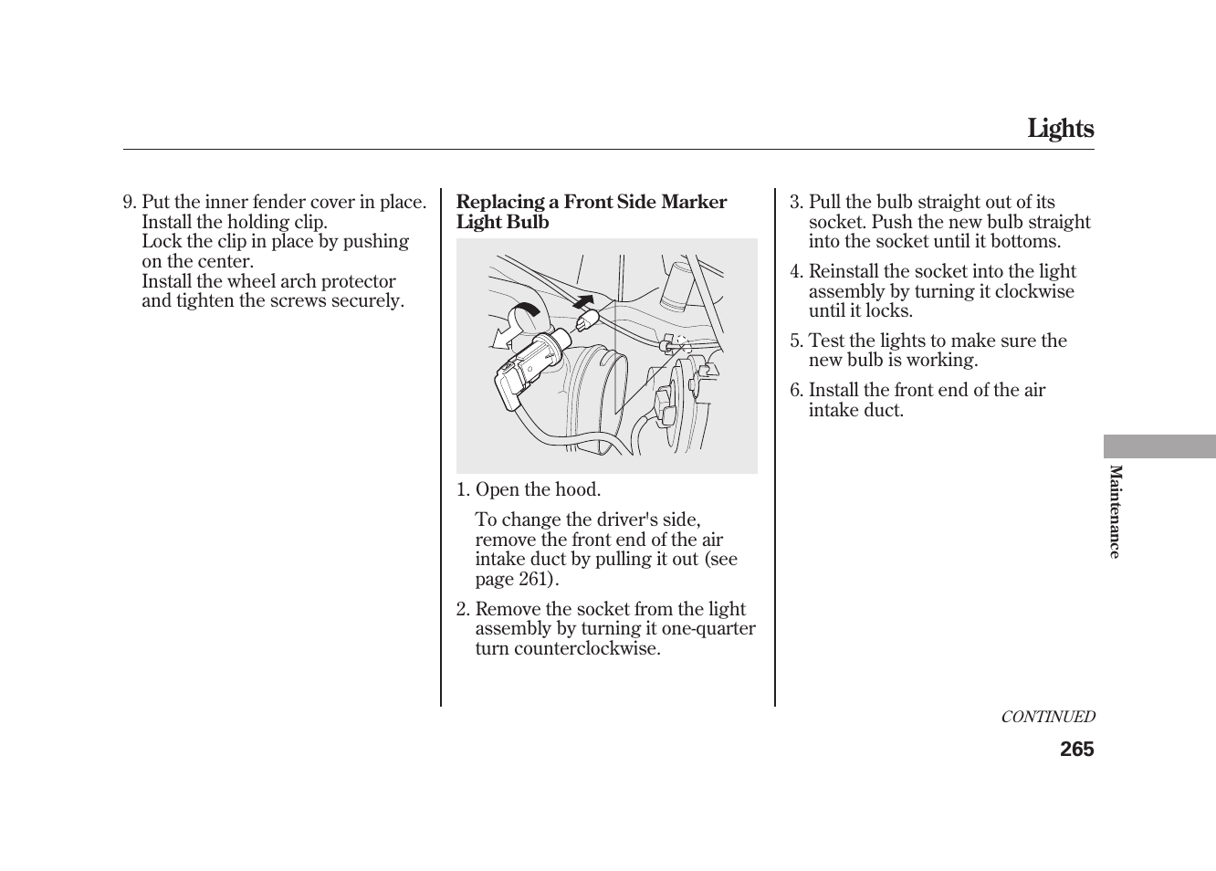 Lights | HONDA 2009 Element User Manual | Page 271 / 346