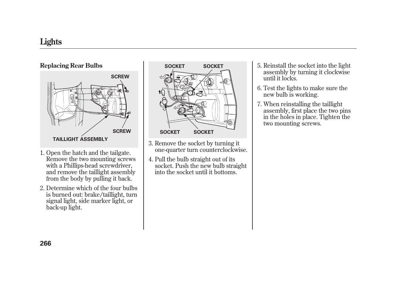 Lights | HONDA 2009 Element User Manual | Page 272 / 346