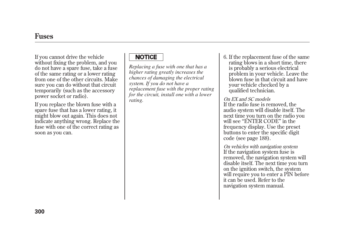 Fuses | HONDA 2009 Element User Manual | Page 306 / 346