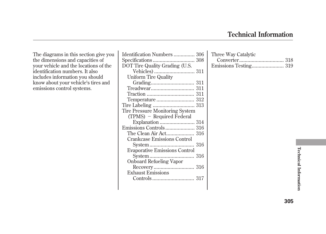 Technical information | HONDA 2009 Element User Manual | Page 311 / 346