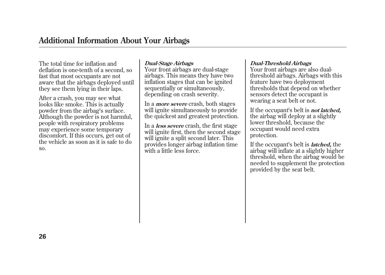 Additional information about your airbags | HONDA 2009 Element User Manual | Page 32 / 346