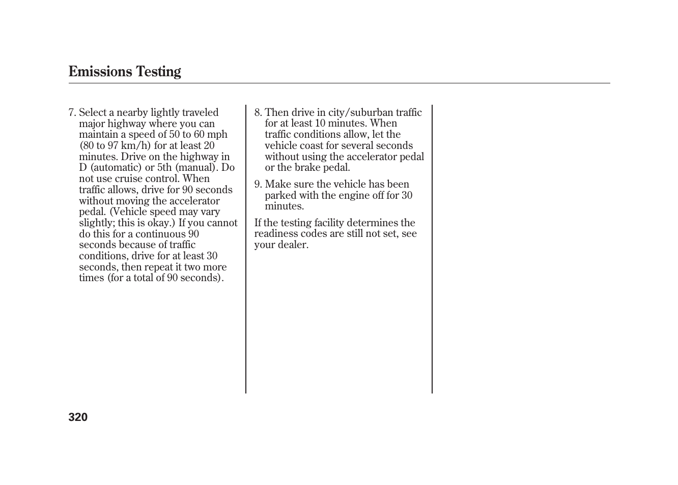 Emissions testing | HONDA 2009 Element User Manual | Page 326 / 346