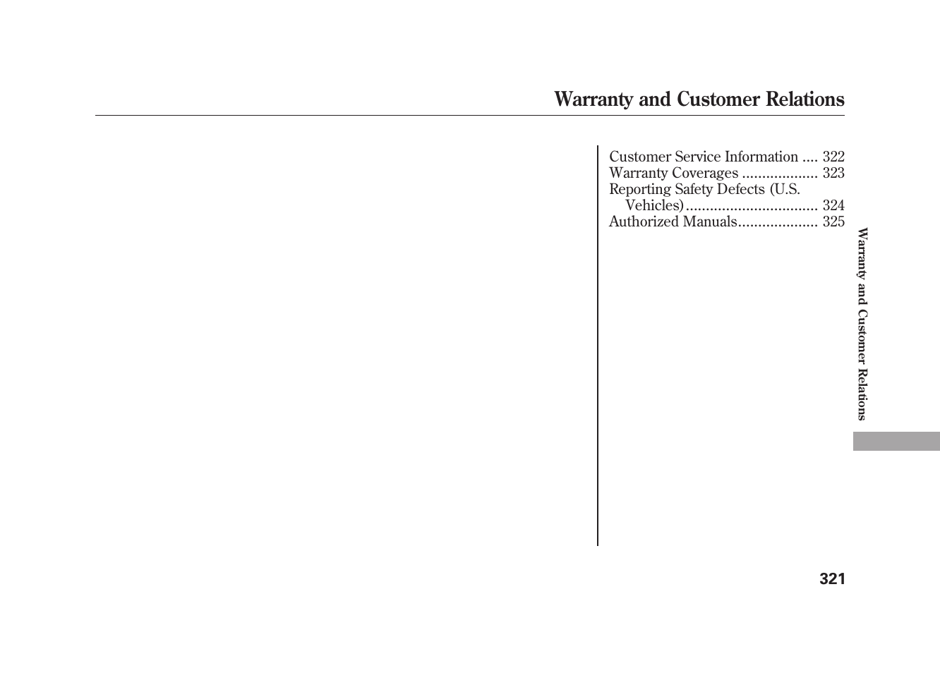 Warranty and customer relations | HONDA 2009 Element User Manual | Page 327 / 346