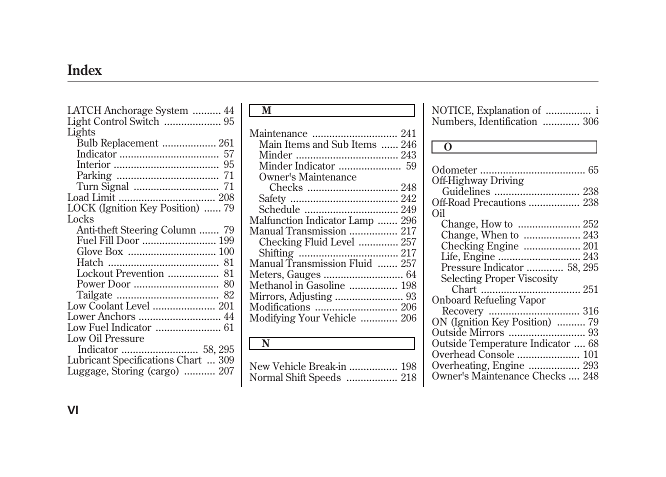 Index | HONDA 2009 Element User Manual | Page 338 / 346